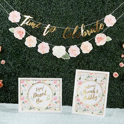 Floral Brunch Decor Gold Foil Party Kit One Size Multi Bridal Shower Decorati...