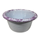 Hand Painted Pottery Ceramic Purple Rim Bowl 5.75" — photo 1