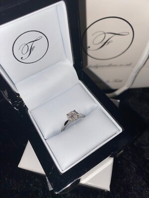 Solitär-Diamant-Verlobungsring 9 kt Weißgold 0,25 kt Illusion