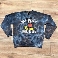 Disney Mickey Mouse Big Print Tie Dye Sweater Pullover Crew Neck Small