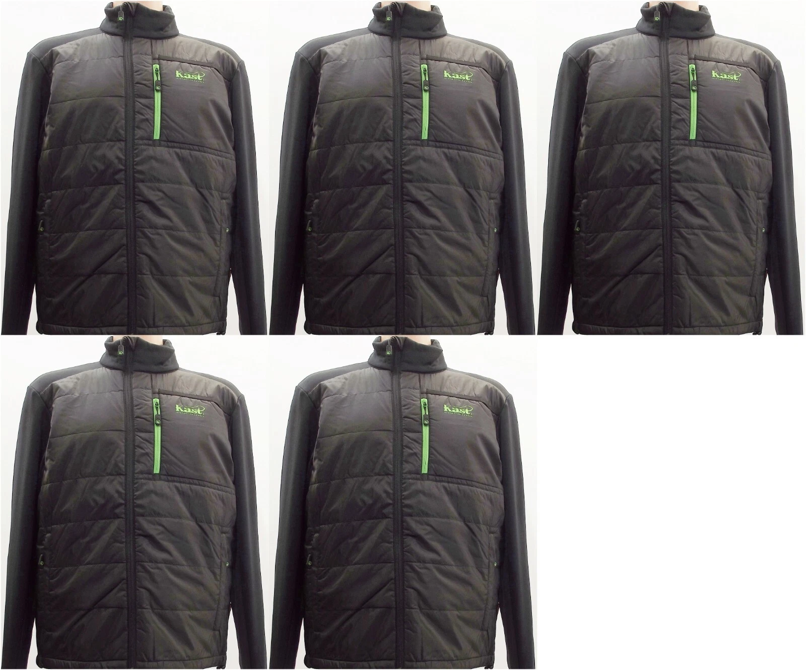 Lot of 5 Kast Extreme Fishing Gear Velocity Fishing Jacket Black Size XL NWT OP