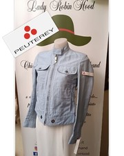 PEUTEREY GIACCHINO -GIUBBINO -BLAZER IN LINO AZZURRO DONNA