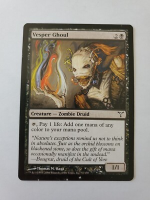 MTG Magic The Gathering Card Vesper Ghoul Creature Zombie Druid Black Dissension