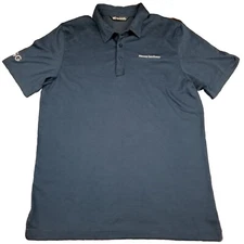 Travis Mathew Mens L Shirt Polo Mustard Seed Ranch Blue Golf Pima Cotton ISG