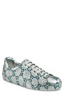100% AUTHENTIC NEW MEN GUCCI NEW ACE GG COATED SILVER SNEAKERS UK 10/US 11 D — photo 1