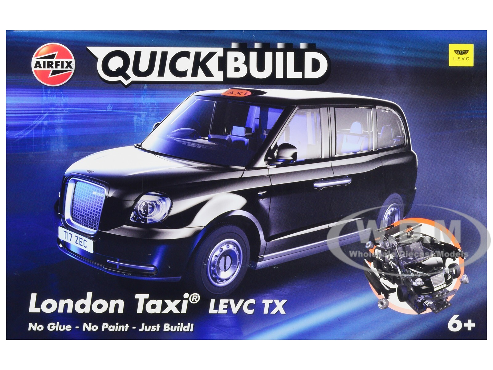 КОМПЛЕКТ ДЛЯ СБОРКИ МОДЕЛИ LONDON TAXI LEVC TX BLACK ОТ AIRFIX QUICKBUILD J6051