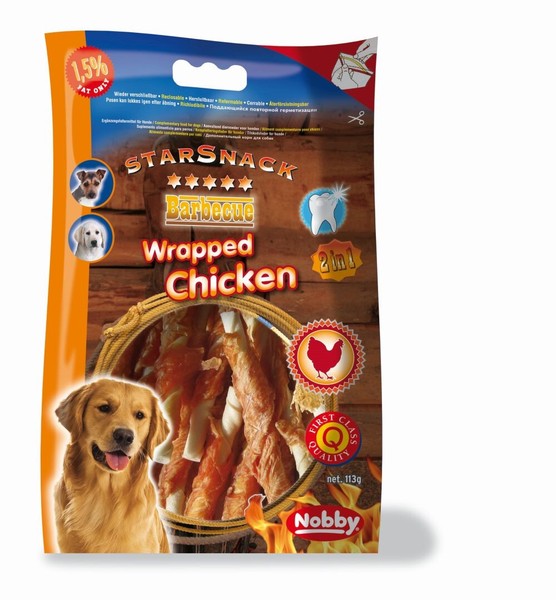 Nobby Starsnack Barbecue Wrapped Chicken 12,5 Cm, 113 G Hund Dog Snack Leckerli-image