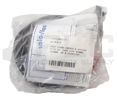 SEALED NEW SOLO-FLOAT D15NC-115 FLOAT SWITCH 120V