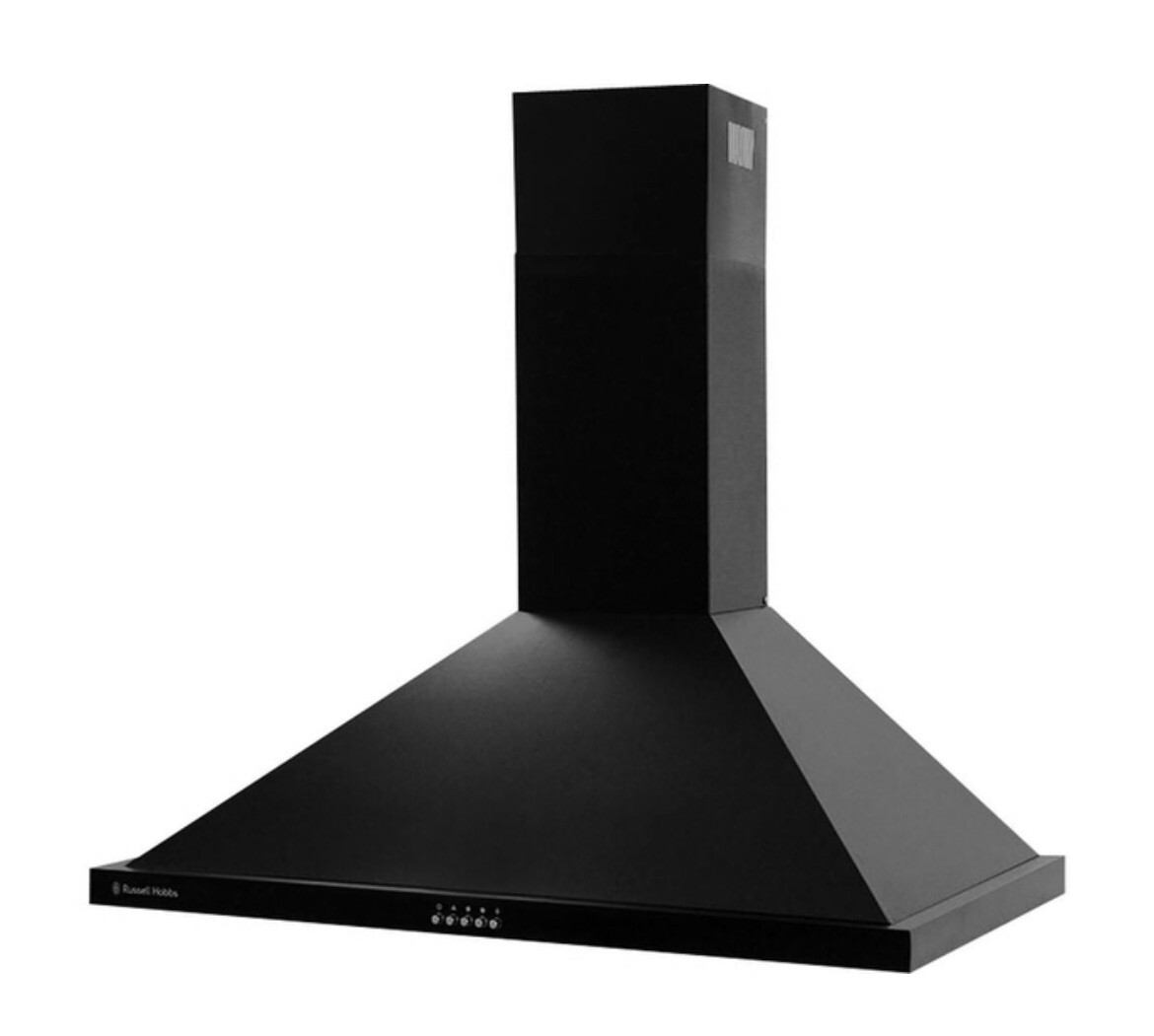 Russell Hobbs 90cm Wide Black Steel Chimney Cooker Hood RHSCH901B
