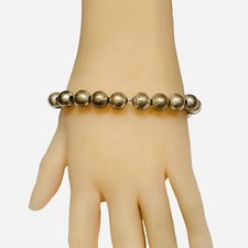 Sterling Silver Ball Bead Bracelet Chain Strung Italy 29.6 Grams