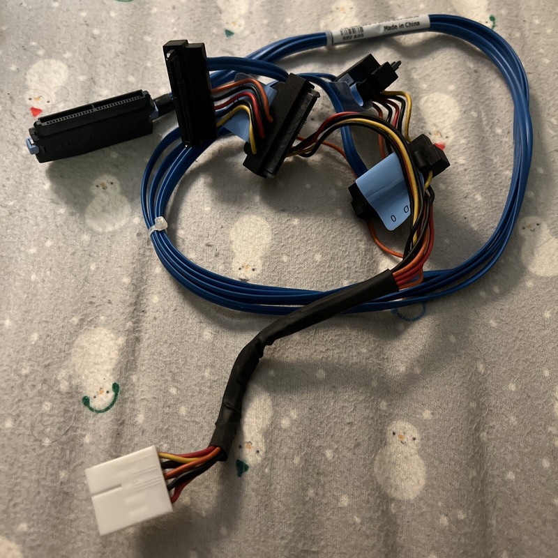 DELL POWEREDGE SERVER T300 T605 RAID 6I 6/IR SATA SAS 4 DROP CABLE W POWER NP390