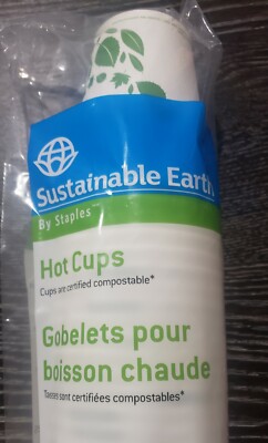 Sustainable Earth by Staples 12 oz White Disposable 500 Drinking Hot Cups |  eBay