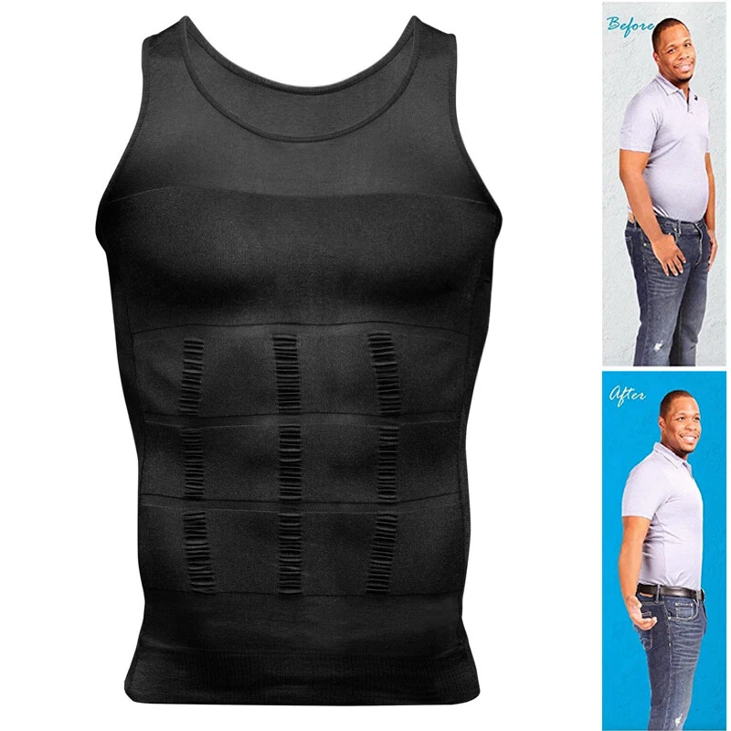 SLIMMING VEST MENS BODY SHAPER Tight Chest Belly Waist Compression