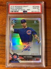 2018 Bowman Chrome Draft NICO HOERNER CDANH AUTO Refractor 340/499 PSA 10 GEM MT
