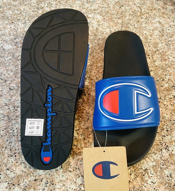 Champion IPO Slide Sandals Royal Blue Black Sizes 7 Womenâs 8.5 CPS10175M | eBay