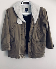 GAP Kids/Boys Faux Fur Collared Cotton Lined Winter Coat Jacket Tan, Size L 10