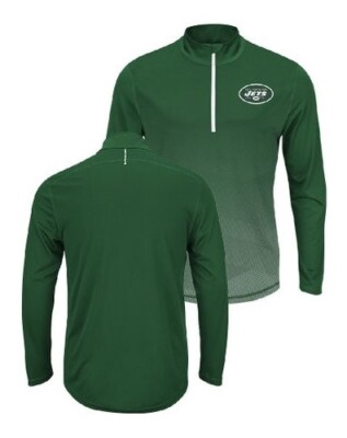 New York Jets Intimidating Half Zip Pullover Synthetic Windshirt