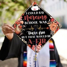 Floral Nurse Graduation Cap Topper, Gift For Nurse On Graduation Day