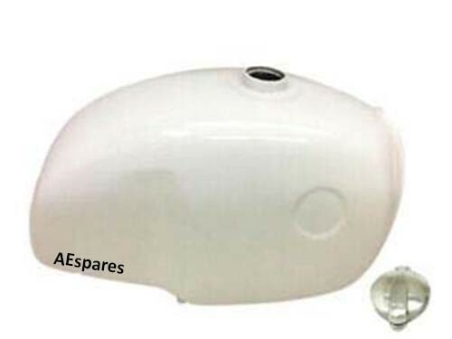 FOR BMW R100 RT RS R90 R80 R75 WHITE STEEL PETROL FUEL TANK + MONZA CAP AEs - Picture 1 of 4