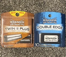 WILKINSON SWORD Razor Blade Lot - Twin II Plus TracII & Double Edge 20 Total NEW