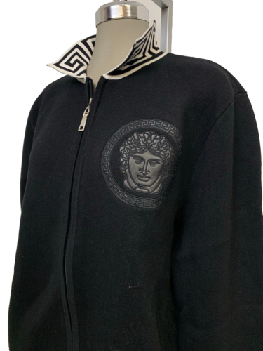 Prestige Original Men’s Medusa Embroidered Full-Zip Fashion Sweater Size L Large - Picture 2 of 5