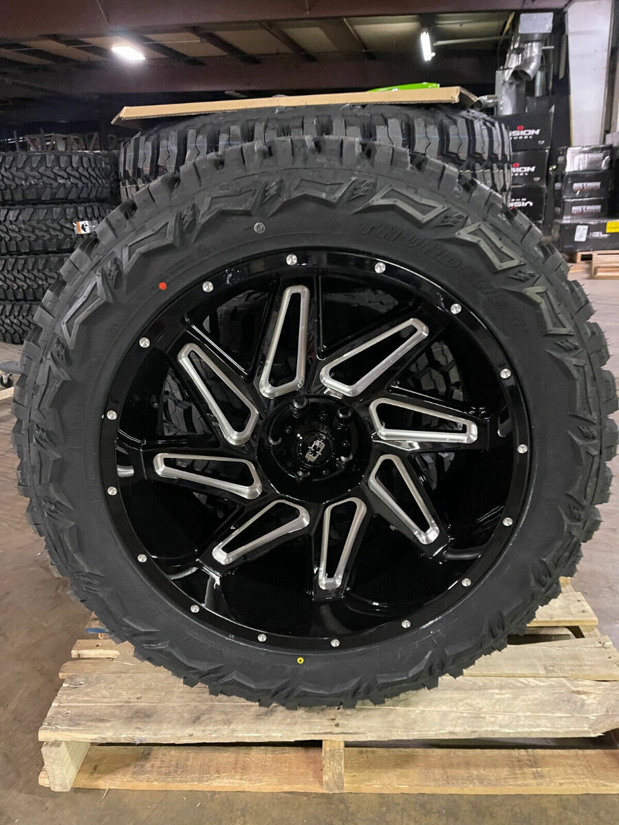 22x10 Vision Spyder Black Wheels 35