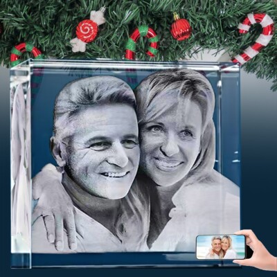 Mothers Day Gift Personalized 3D Photo Crystal Engraved Custom Picture Art Decor