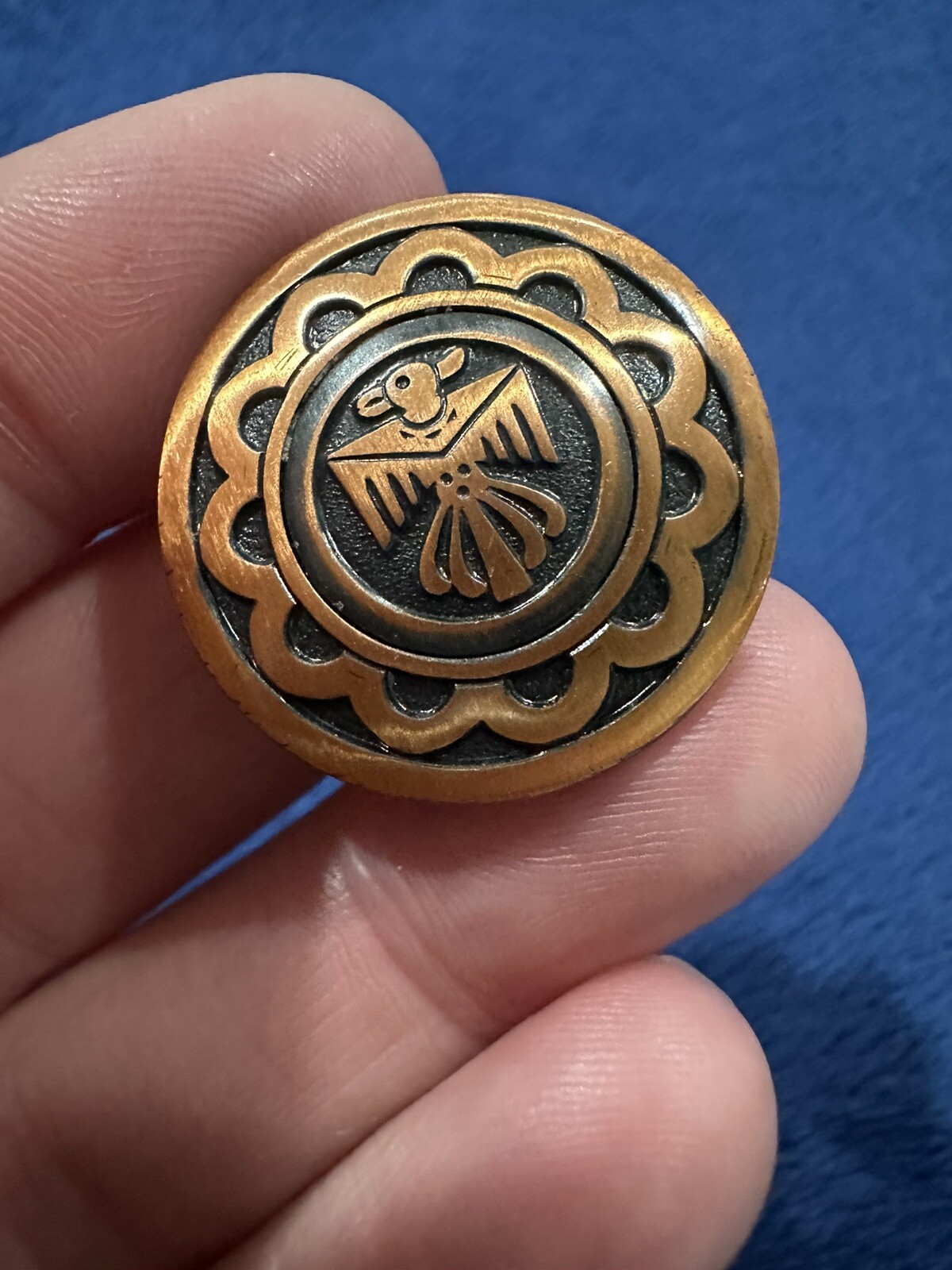 Vtg Copper Native American Eagle Thunderbird Clip… - image 3