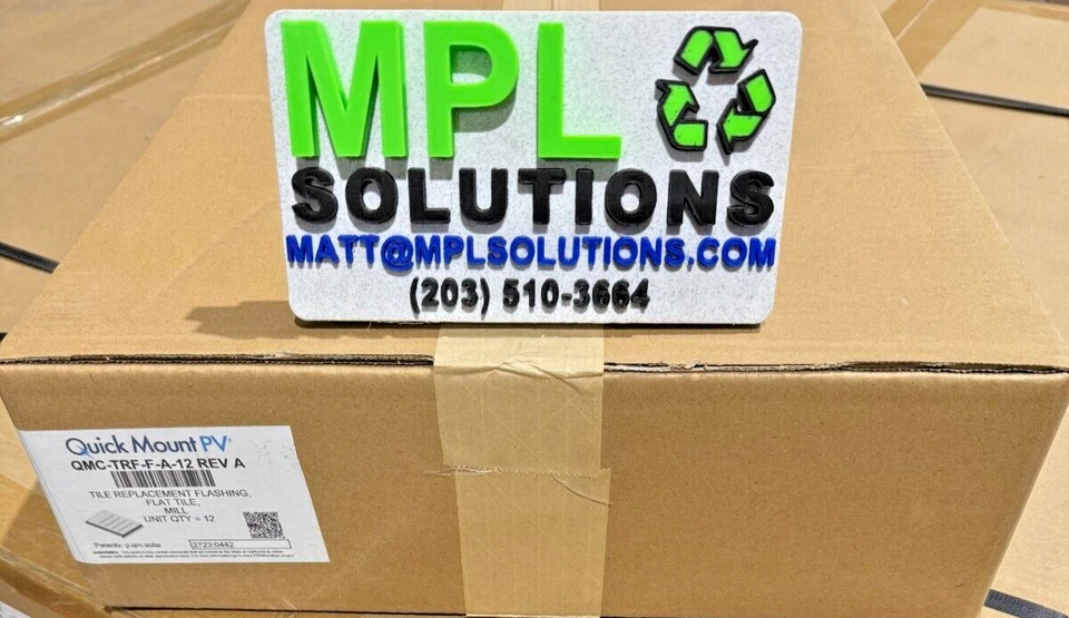 Quick Mount PV QMC-TRF-F-A-12 REV A Tile Flashing w/ Mill Finish (12 units) NEW