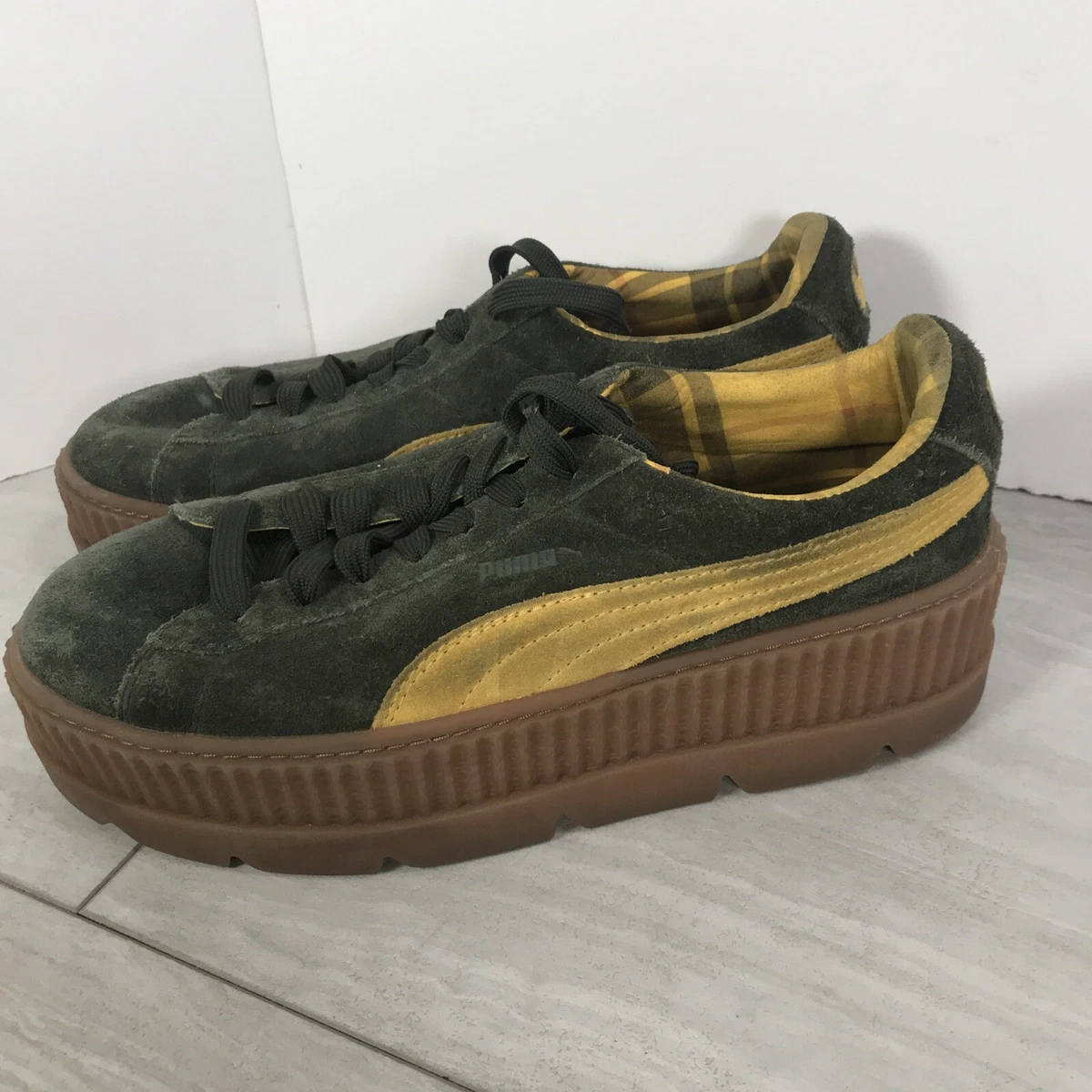 genezen agenda boom Rihanna Puma Fenty Suede Creepers Sneakers Trainers Green Size 10 | eBay