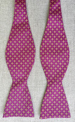 Silk Bow Tie Dark Pink Geometric Floral Handmade Self-tie Countess Mara 2.25 