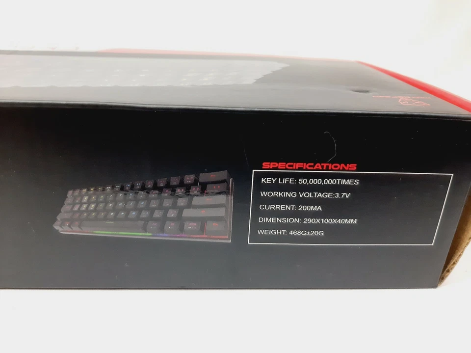 Mototspeed CK62 RGB Gaming Keyboard White with Red Switches - Image 4 of 4