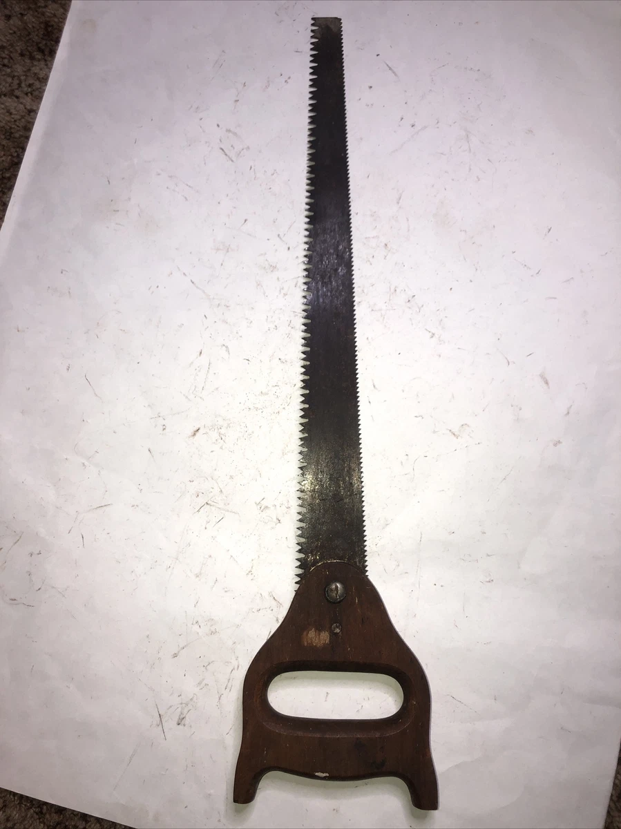Vintage PRUNING SAW 18 Blade Double Sided Tool Wood Handle