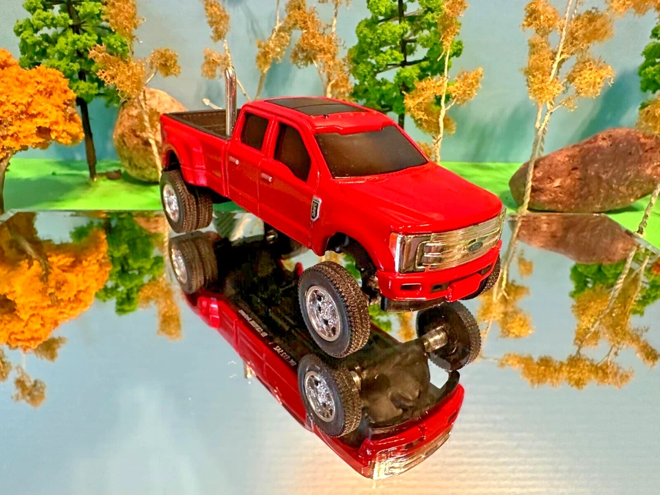 1/64 Custom Ford F350 Doble Cabina, Kit Elevador G5 Granja Juguete Ertl Tubo de Escape Trasero ROJO Foto 4 de 4