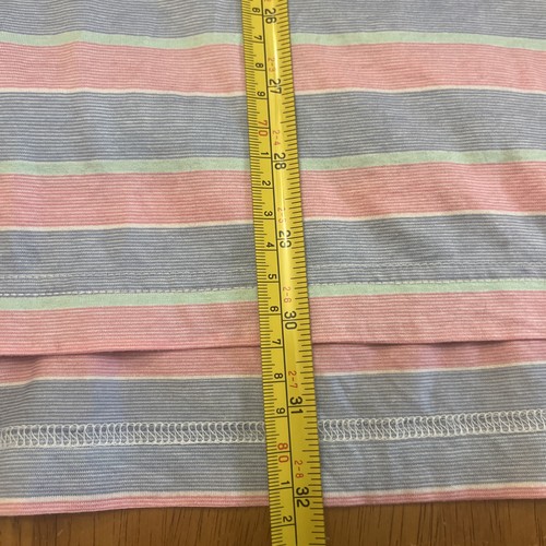 Camisa Polo Peter Millar Hombre Talla Grande L Azul Rosa Verde Rayas 100% Algodón - Imagen 7 de 7