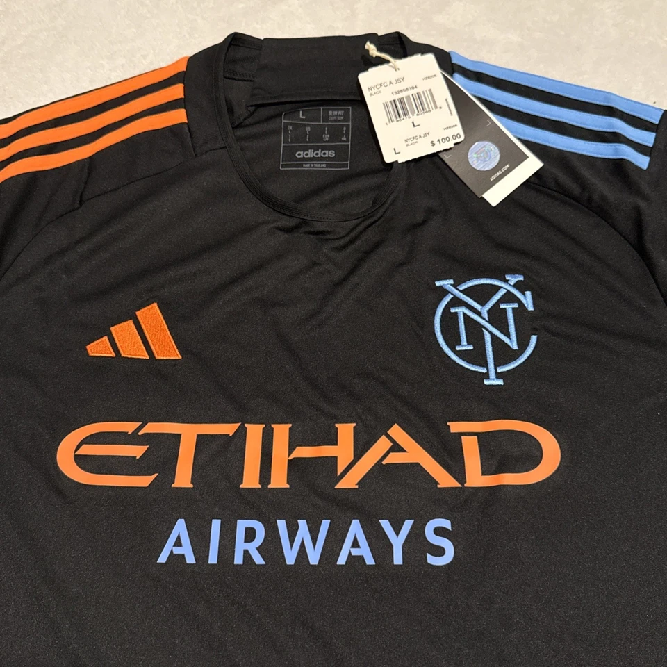 2024-25 Adidas Men’s New York City FC Black Away Soccer Jersey Large L NYCFC - Image 4 of 4