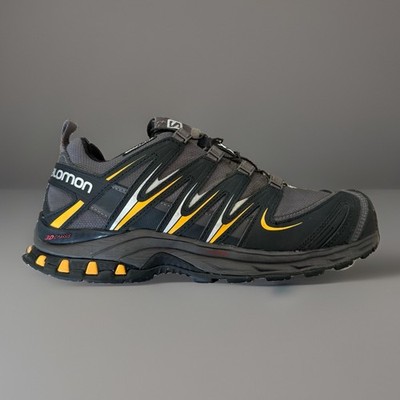 SALOMON X3 Pro 3D Mountain Trail Hiking Shoes Men s SIZE 8 Black Yellow Lace Up