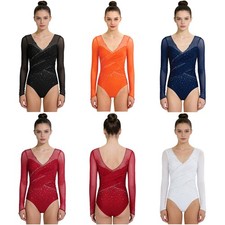 Women Jumpsuit Performance Leotard Jazz Bodysuit Competition Dancewear Costumes