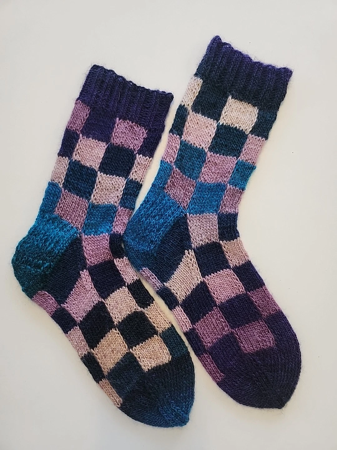 Hand Knitted Wool Socks Size 4-6 #103