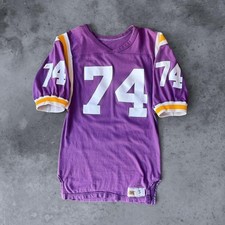 Vintage 70s Russell Athletic Cotton Football Jersey Purple Mens XS