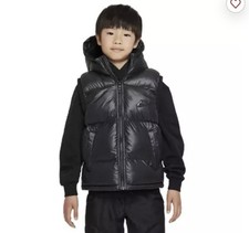 Nike Big Kids' Therma-FIT Repel High Loose Hooded Vest-Black SZM NWOT