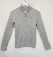 Ralph Lauren Polo Jean1/4 Zip Gray Blue Pullover Ribbed Sweater Gray Boys MEDs