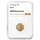 2026 $5 1/10-oz American Gold Eagle NGC MS70 Brown Label