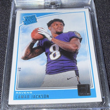 Panini 2018 Donruss Lamar Jackson #317 Rated Rookie Baltimore Ravens NFL Card. rookie card picture