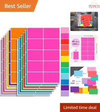 Colored Labels Stickers Large 3x2 Inch Assorted Colors 480 Pack