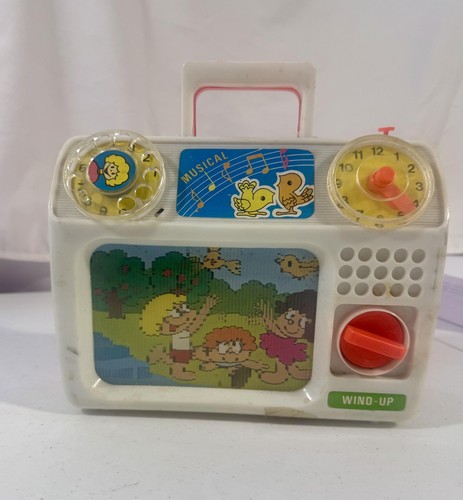 Vintage Musical Wind-Up Coin Bank Toy Radio Clock Kids Birds Dial Retro 1980s