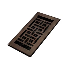 AJH408-RB Oriental Floor Register, 4x8 Inches, Rubbed Bronze Finish