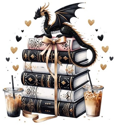Dragon on Books  DTF  Shirt Iron on Transfer