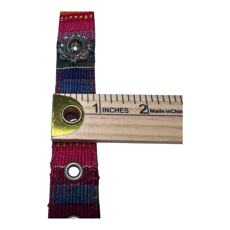 FOSSIL Women’s Concho Knit Striped Belt Multicolor Southwestern Style - XLarge - Image 4 of 4