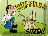 Blechschild 30X40 Cm Beim Pinkeln Sitzen GrüNes Spruch Zitat Deko Geschenk Metal
